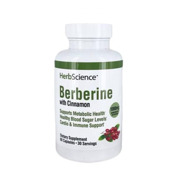 HerbScience Berberine with Cinnamon HCL 1000mg